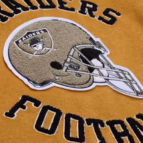 Oakland Raiders Dusted Varsity NFL Jacket Brown/Cream view 6