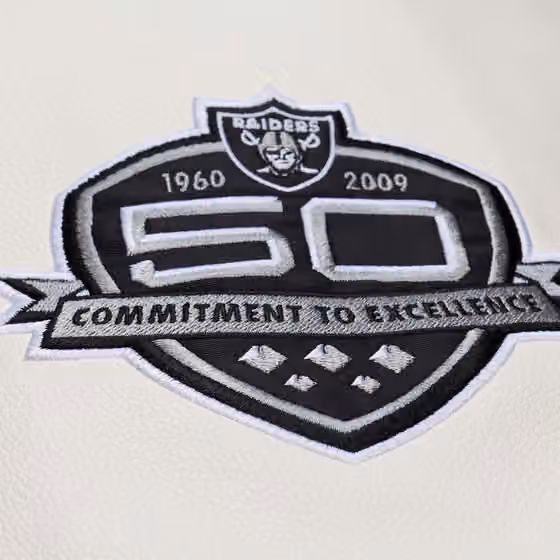 Oakland Raiders Dusted Varsity NFL Jacket Brown/Cream view 8