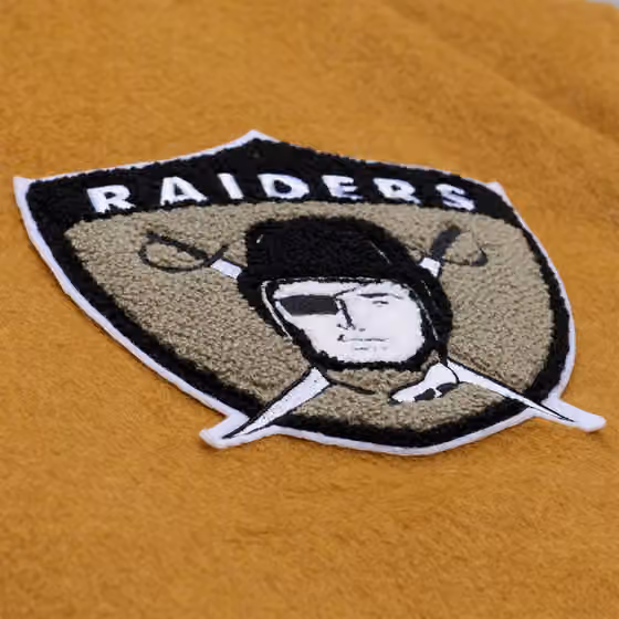 Oakland Raiders Dusted Varsity NFL Jacket Brown/Cream view 4