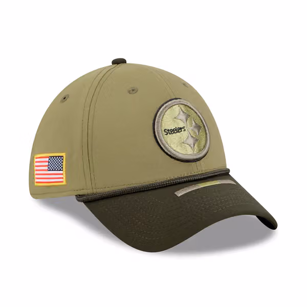 Pittsburgh Steelers 2025 NFL Salute to Service 39THIRTY Flex Cap Olive product photo