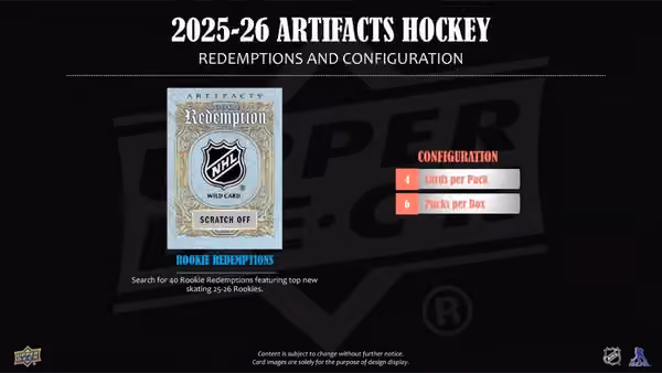 2025/26 Upper Deck Artifacts Hockey NHL Blaster Box view 3