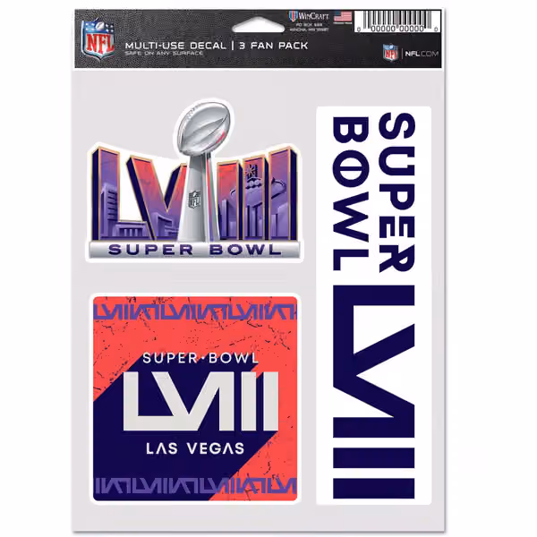 Super Bowl LVIII Las Vegas Multi-Use NFL Decals Set (3 Pcs.) view 1