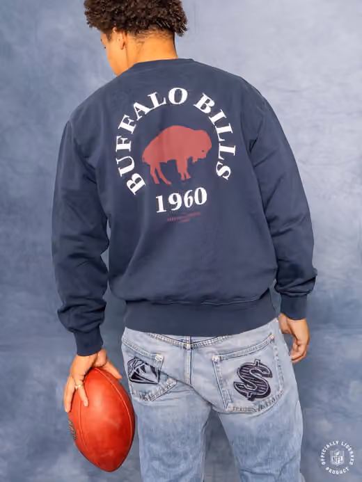 Buffalo Bills L&L '96 Classics NFL Crew Sweater Navy view 6
