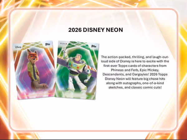 2026 topps Disney NEON Blaster Box view 2