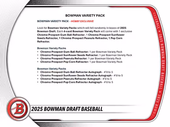 2025 Bowman Draft Baseball MLB Hobby Pack view 8