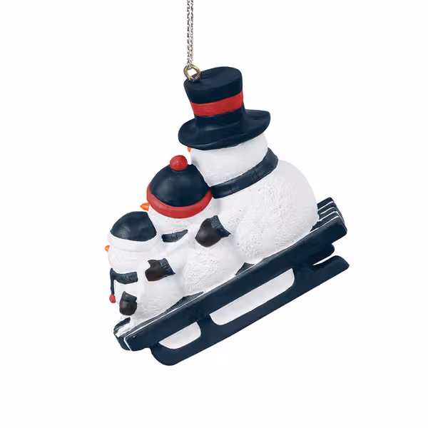 Houston Texans NFL Sledding Snowmen Christmas Ornament view 4