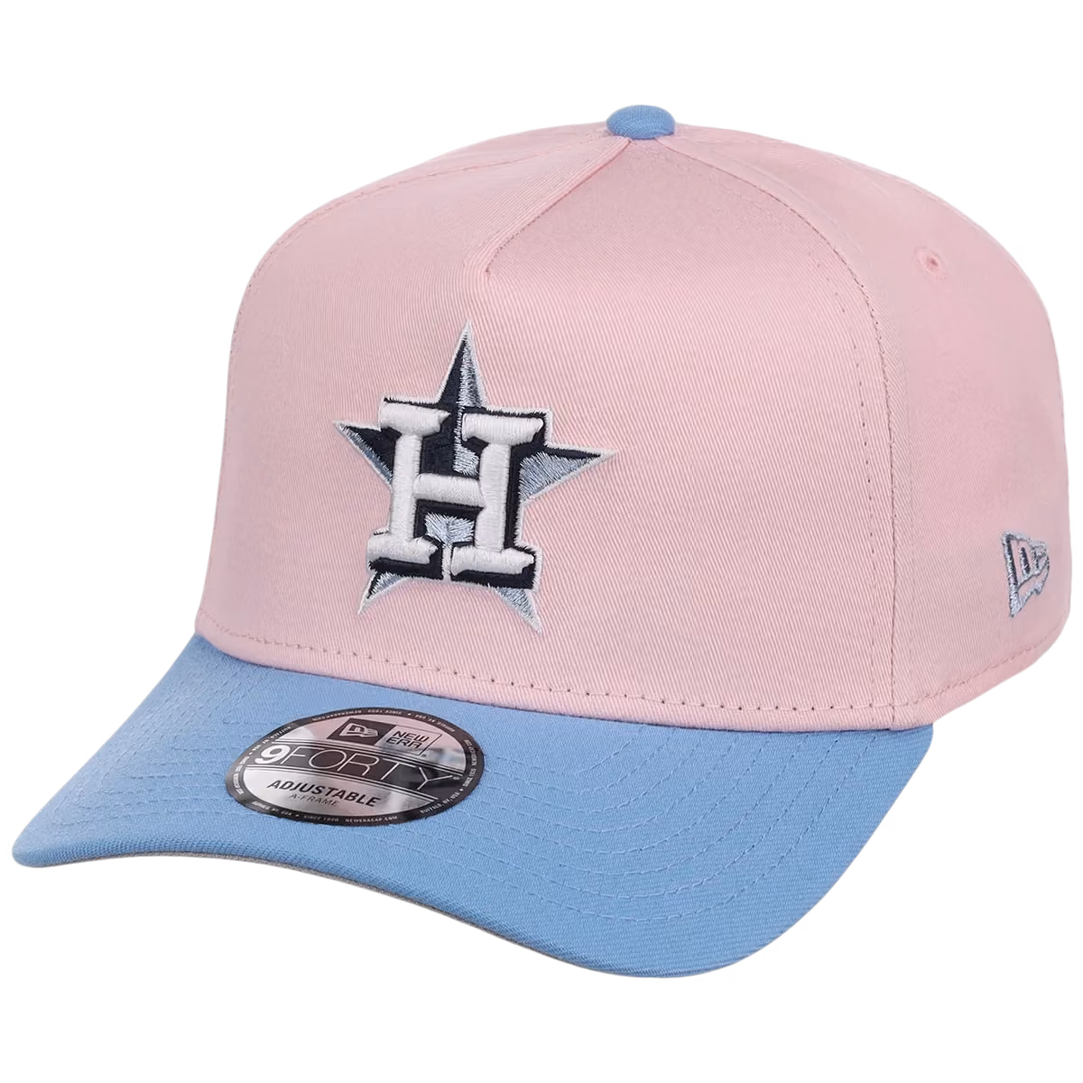 Houston Astros MLB Pink x Sky FASHION CORE New Era 9FORTY A-Frame detail view