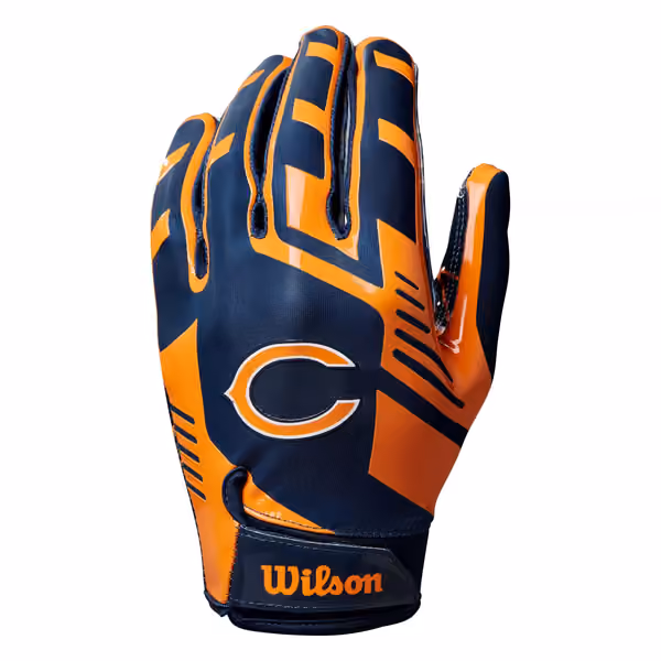 Chicago Bears Wilson Stretch-Fit NFL Receivers Gloves view 2