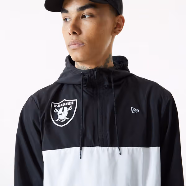 Las Vegas Raiders New Era 2021 Color Block NFL Windbreaker Jacket view 5