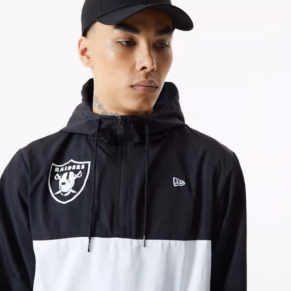 Las Vegas Raiders New Era 2021 Color Block NFL Windbreaker Jacket view 4