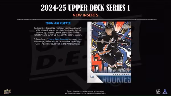 2024/25 Upper Deck Series 1 Hockey NHL Hobby Box view 5