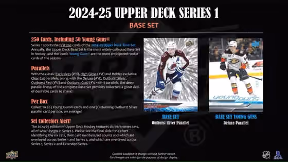 2024/25 Upper Deck Series 1 Hockey NHL Hobby Box view 3