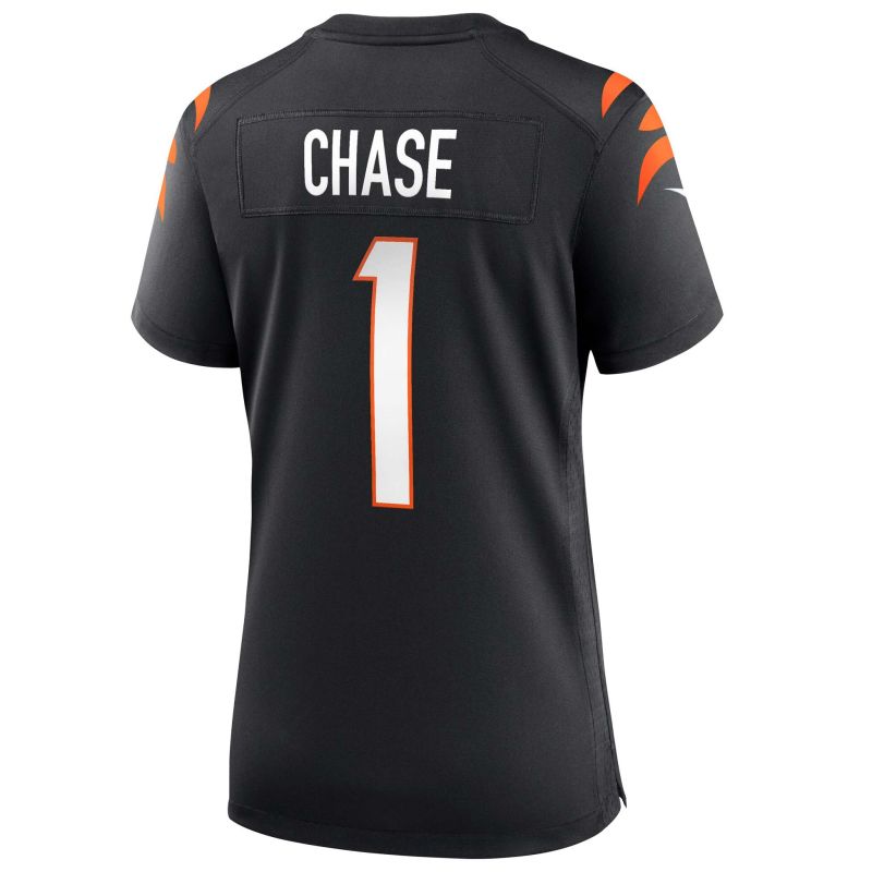 Ja'Marr Chase #1 Cincinnati Bengals Nike Game NFL Jersey Black (WOMEN'S) view 3