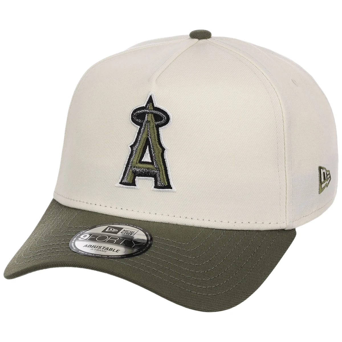 Los Angeles Angels MLB Chrome Olive New Era 9FORTY detail view
