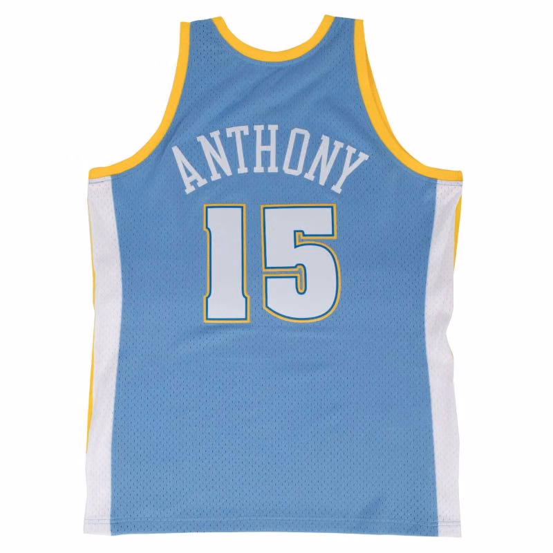 Carmelo Anthony #15 Denver Nuggets 2003-04 Mitchell & Ness Swingman NBA Jersey Blue view 2