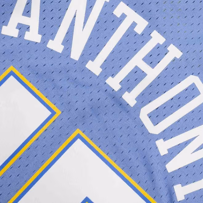 Carmelo Anthony #15 Denver Nuggets 2003-04 Mitchell & Ness Swingman NBA Jersey Blue view 4