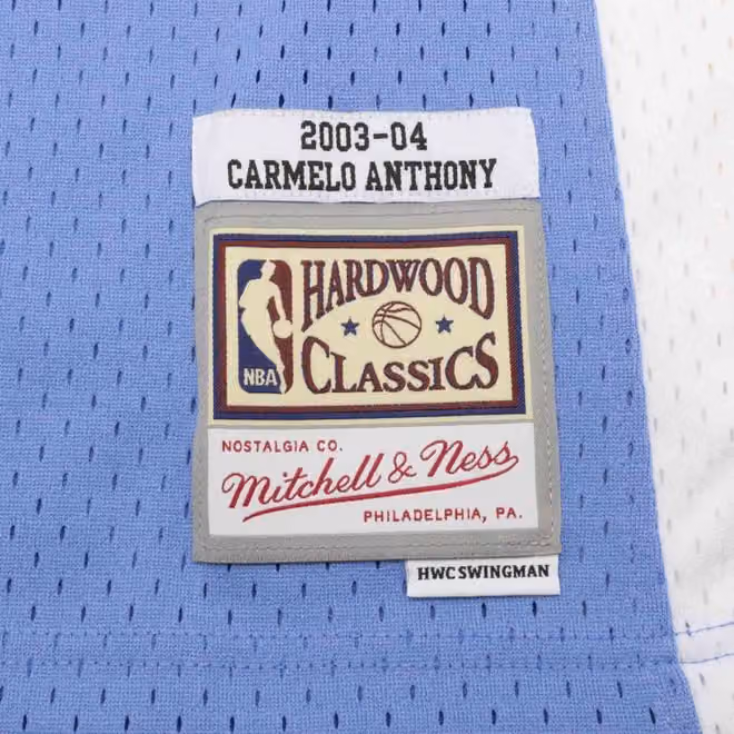 Carmelo Anthony #15 Denver Nuggets 2003-04 Mitchell & Ness Swingman NBA Jersey Blue view 3
