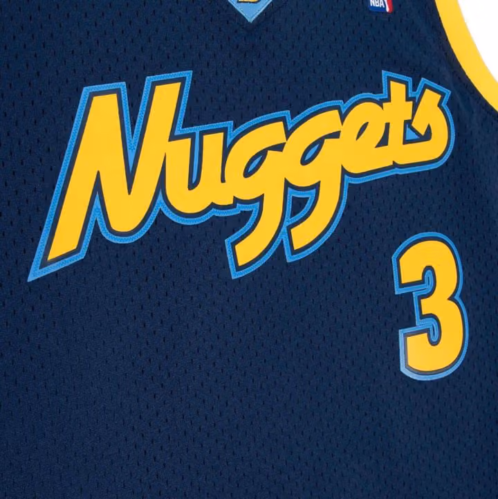 Allen Iverson #3 Denver Nuggets 2006-07 Mitchell & Ness Swingman NBA Jersey Navy view 4
