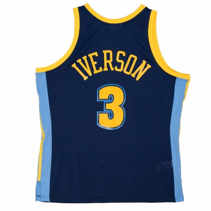 Allen Iverson #3 Denver Nuggets 2006-07 Mitchell & Ness Swingman NBA Jersey Navy view 2