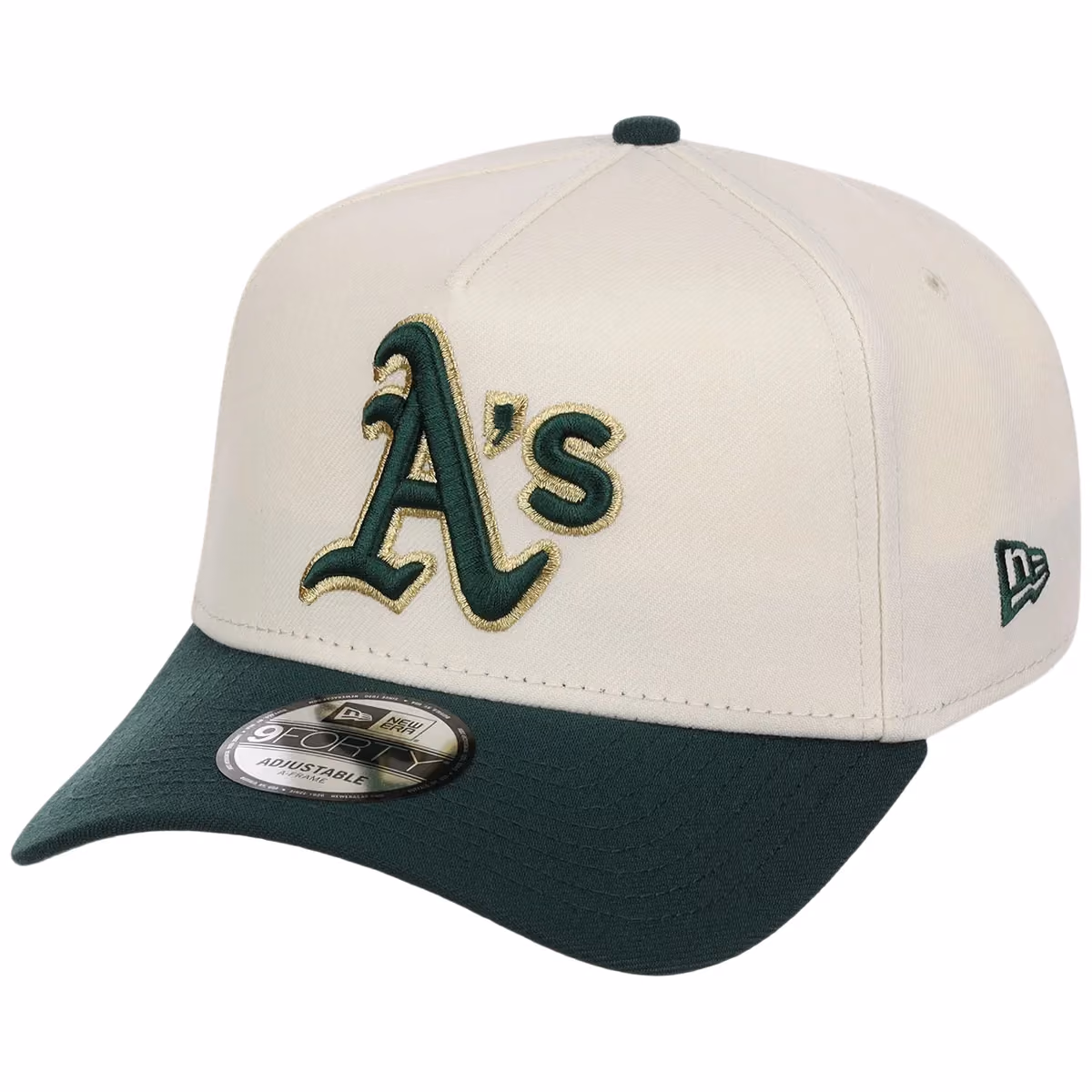 Oakland Athletics MLB Chrome x Dark Green FASHION CORE New Era 9FORTY A-Frame detail view