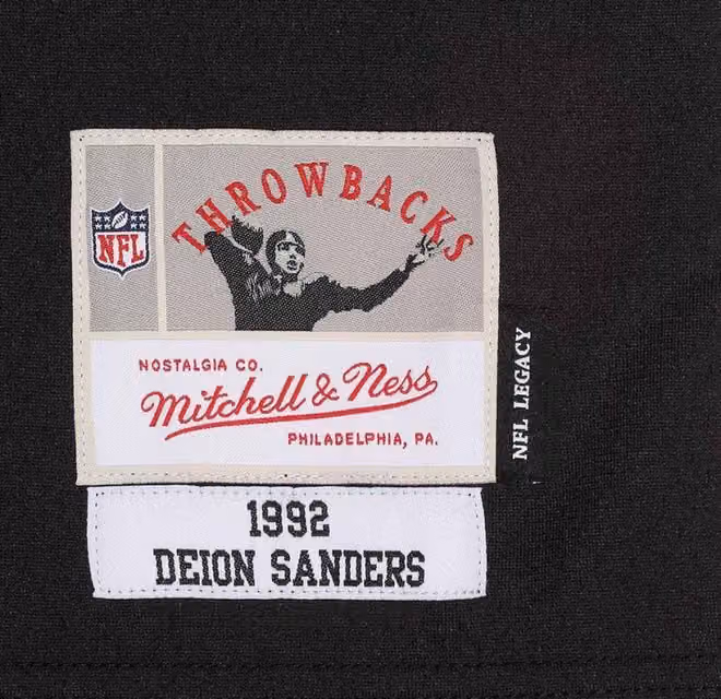 Deion Sanders #21 Atlanta Falcons 1992 Legacy Throwback NFL Jersey Black view 3