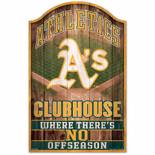Athletics WinCraft MLB Clubhouse Wood Sign view 1