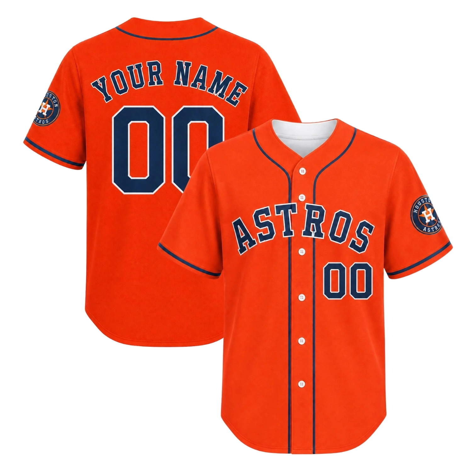 Houston Astros Custom Jersey Vibrant Orange Style
