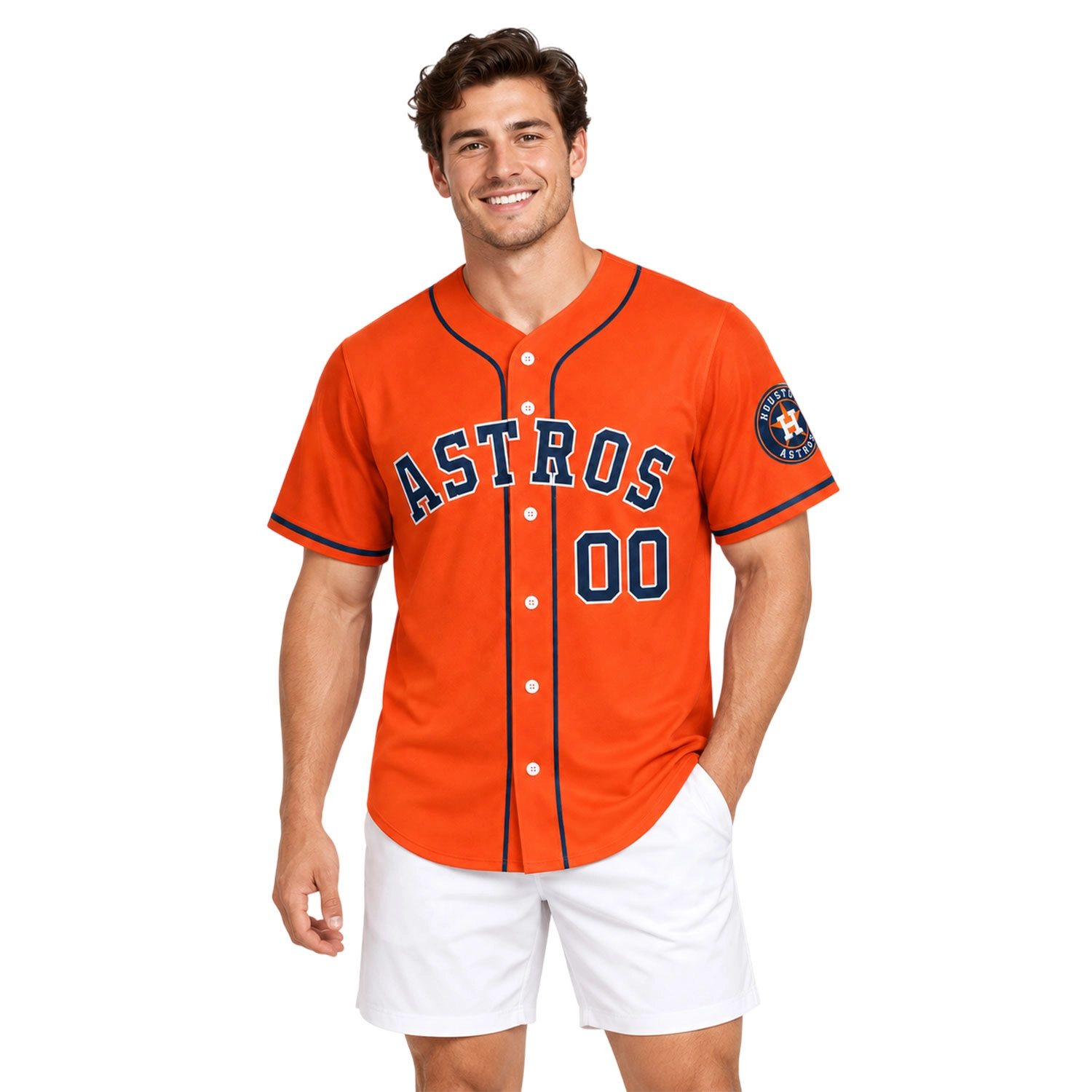 Houston Astros Custom Jersey Vibrant Orange Style