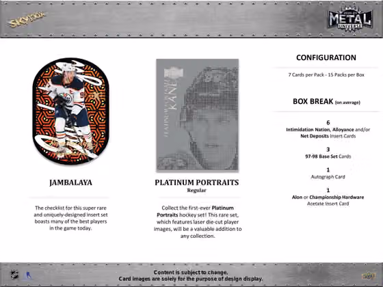 2020/21 Upper Deck Skybox Metal Universe Hockey Hobby Box NHL view 5
