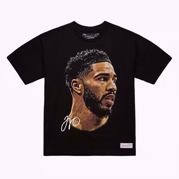 Jayson Tatum Mitchell & Ness Real Big Face NBA Tee Black view 1