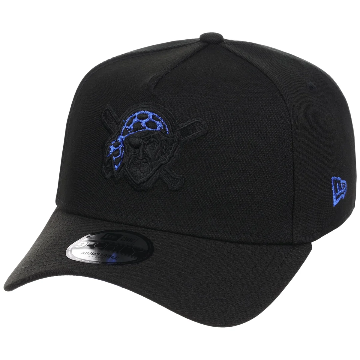 Pittsburgh Pirates MLB Black x Royal FASHION CORE New Era 9FORTY A-Frame detail view