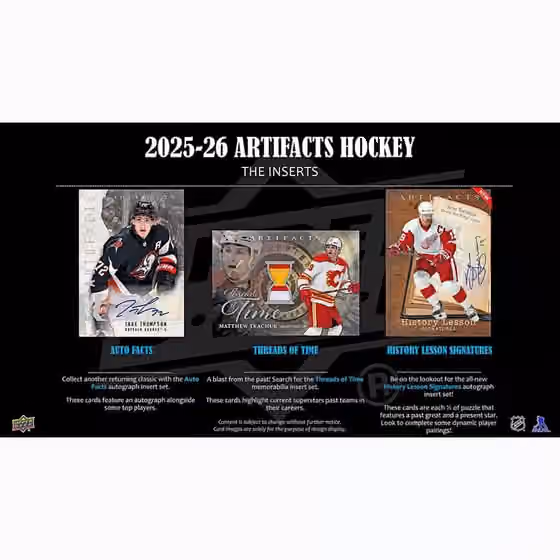 2025/26 Upper Deck Artifacts Hockey NHL Hobby Box view 4