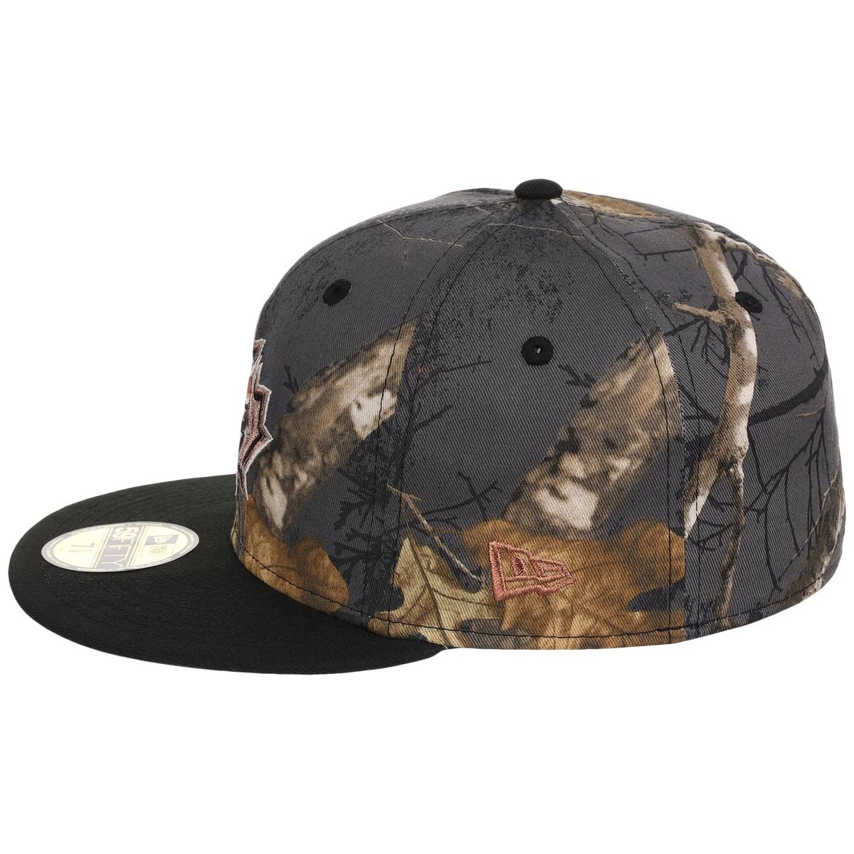Toronto Blue Jays MLB Black Realtree 2-TONE Black & Copper New Era 59FIFTY detail view