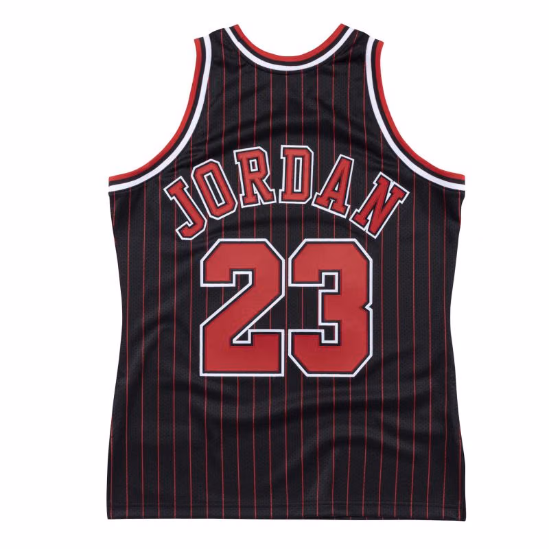 Michael Jordan #23 Chicago Bulls 1995-96 Authentic NBA Jersey Pinstripe view 2