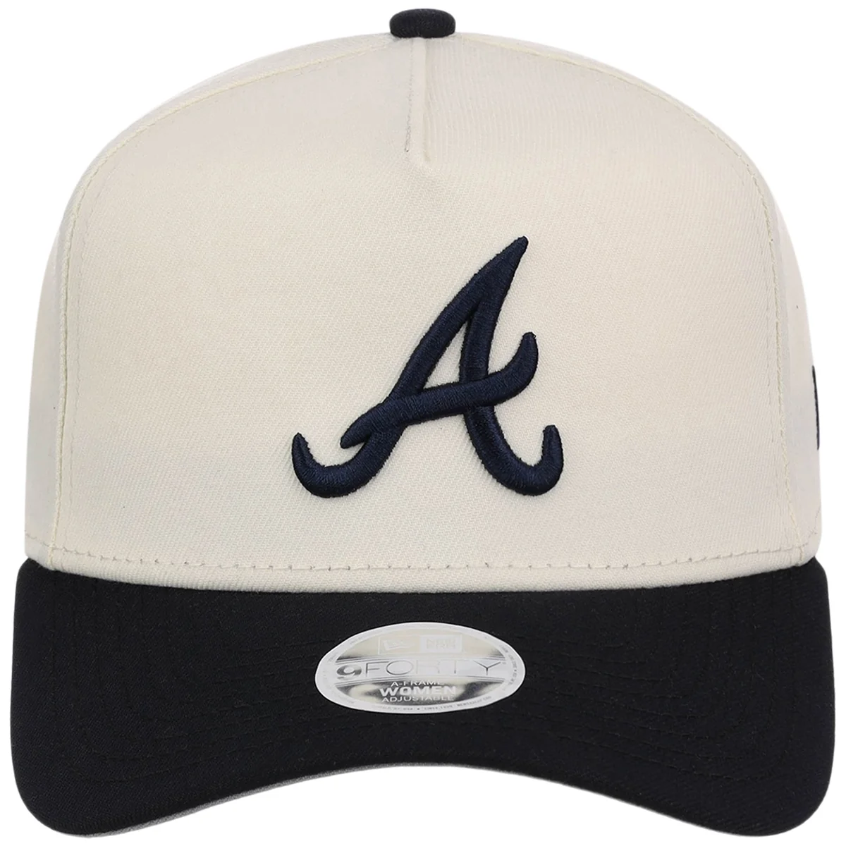 Atlanta Braves Women's New Era 9FORTY Chrome OTC A-Frame detail view