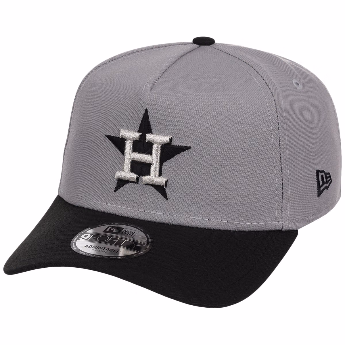 Houston Astros MLB Gray x Black FASHION CORE New Era 9FORTY A-Frame detail view