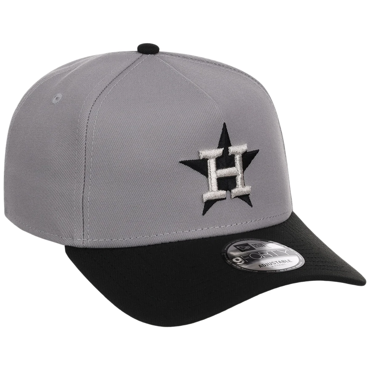 Houston Astros MLB Gray x Black FASHION CORE New Era 9FORTY A-Frame front view