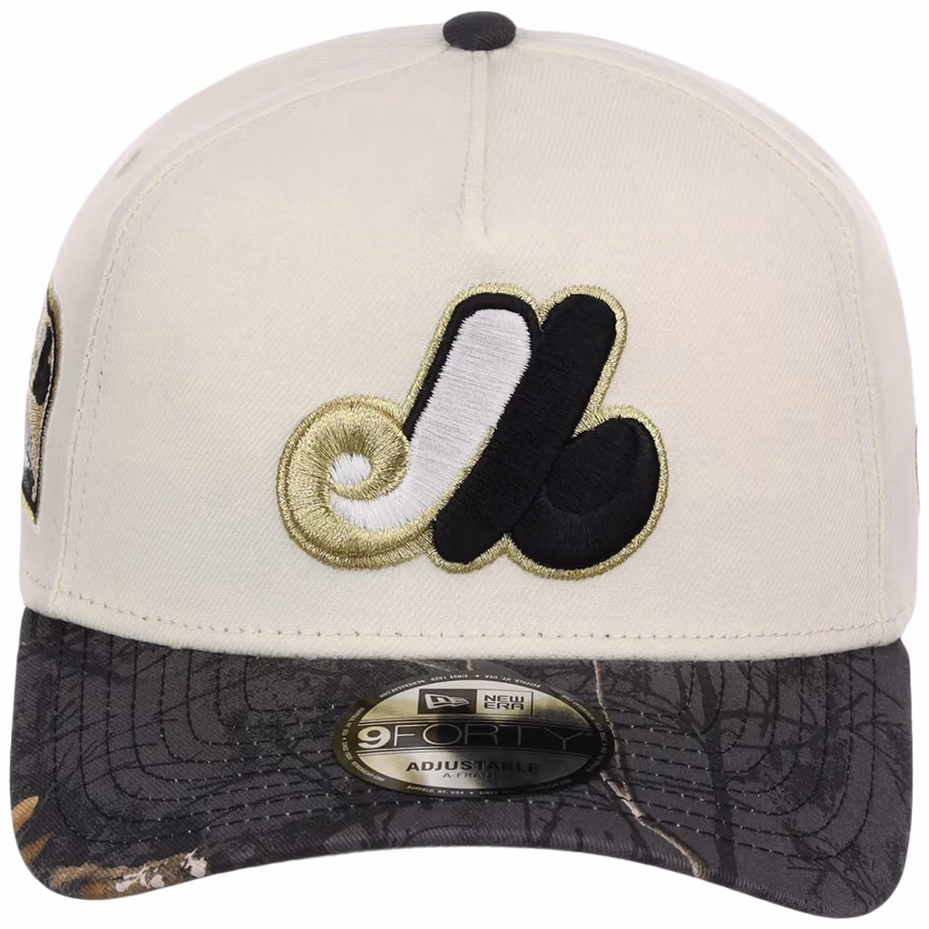 Montreal Expos MLB Black Realtree Chrome New Era 9FORTY detail view
