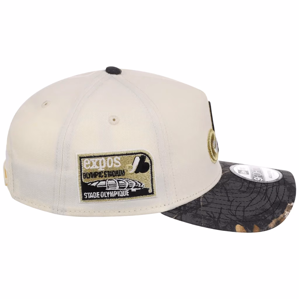 Montreal Expos MLB Black Realtree Chrome New Era 9FORTY detail view