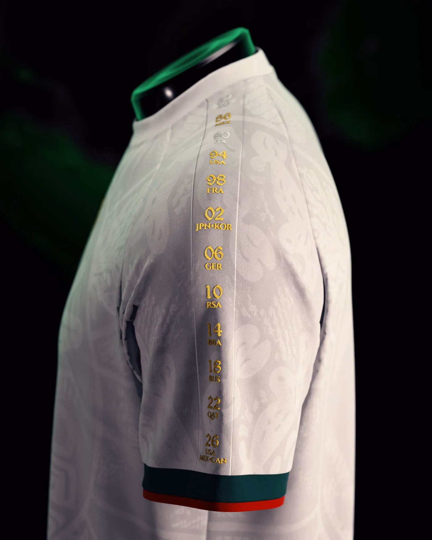 Jersevo Custom Personalized Mexico Heritage Jersey (2026WC Edition) - White left sleeve detail