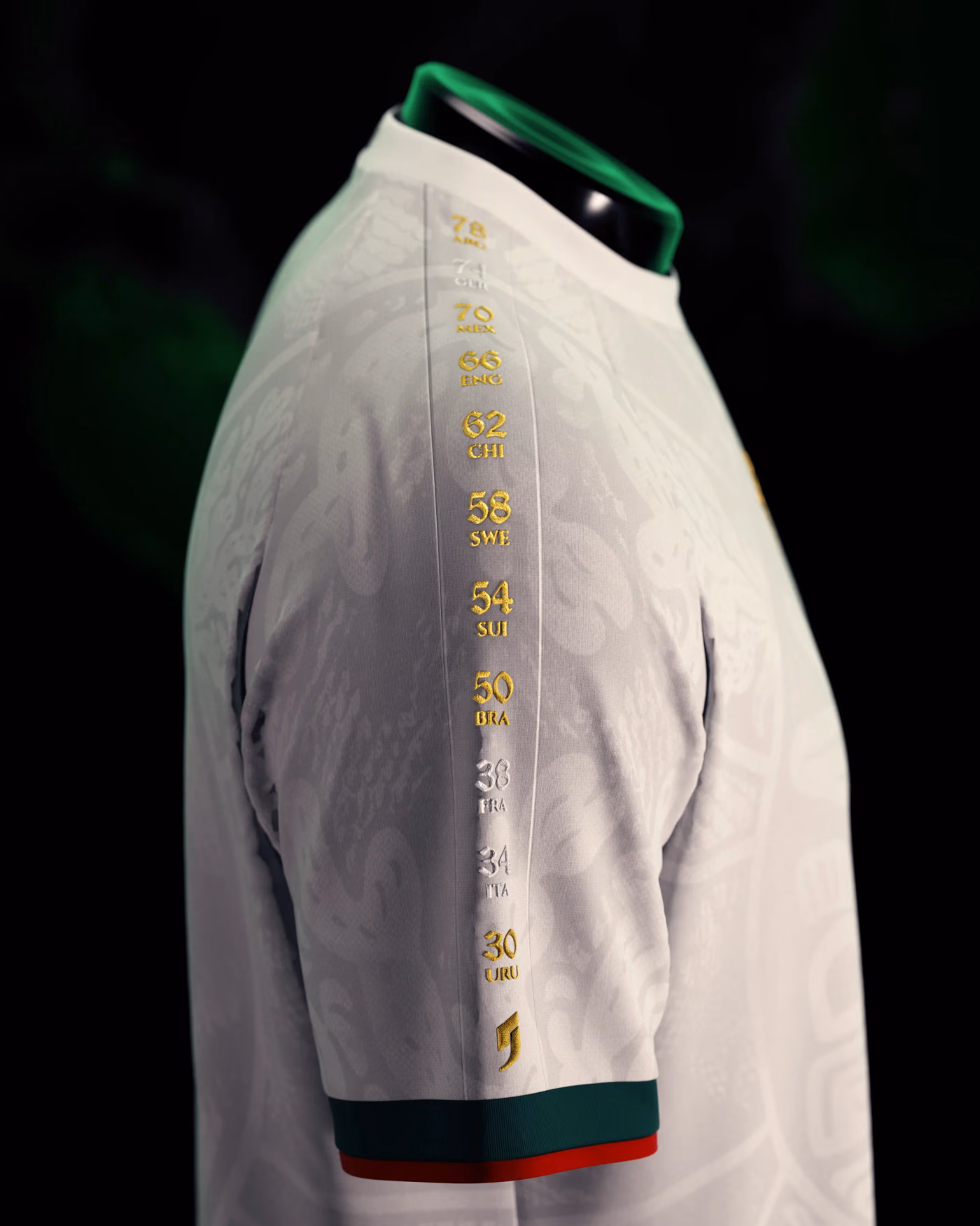Jersevo Custom Personalized Mexico Heritage Jersey (2026WC Edition) - White right sleeve detail