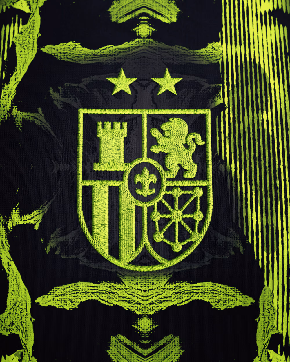 Jersevo Custom Personalized Spain 2026 Champions Jersey - Lime crest detail