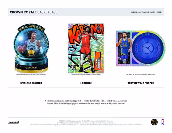 2021/22 Panini Crown Royale Basketball Hobby Box NBA view 4