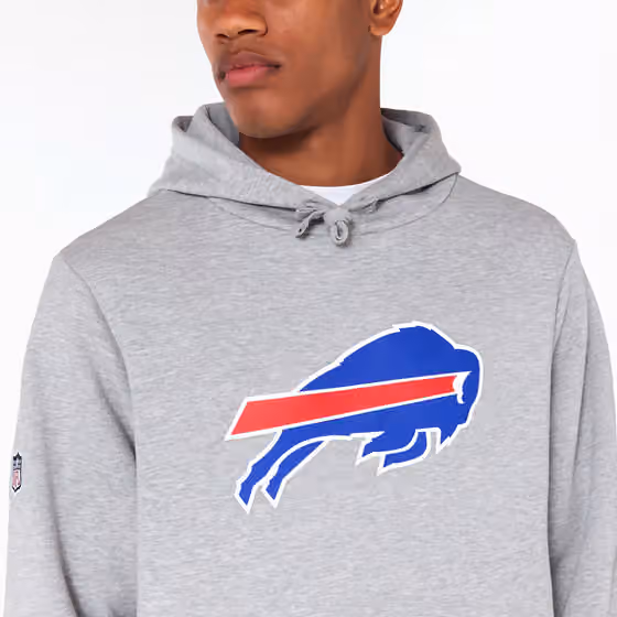 Buffalo Bills Logo Hoodie NFL Sweatshirt Grey view 6
