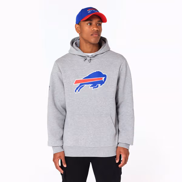 Buffalo Bills Logo Hoodie NFL Sweatshirt Grey view 1