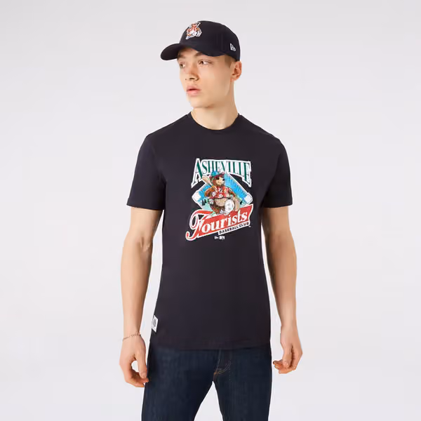 Asheville Tourists Heritage New Era MiLB Baseball T-Shirt Black view 1