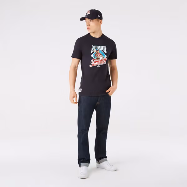Asheville Tourists Heritage New Era MiLB Baseball T-Shirt Black view 2
