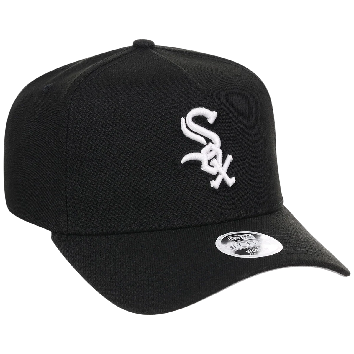 Chicago White Sox Women's New Era 9FORTY Black A-Frame front view