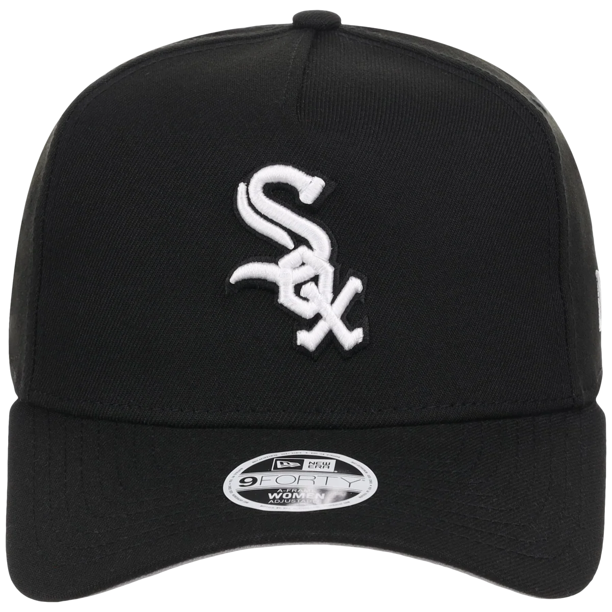 Chicago White Sox Women's New Era 9FORTY Black A-Frame detail view