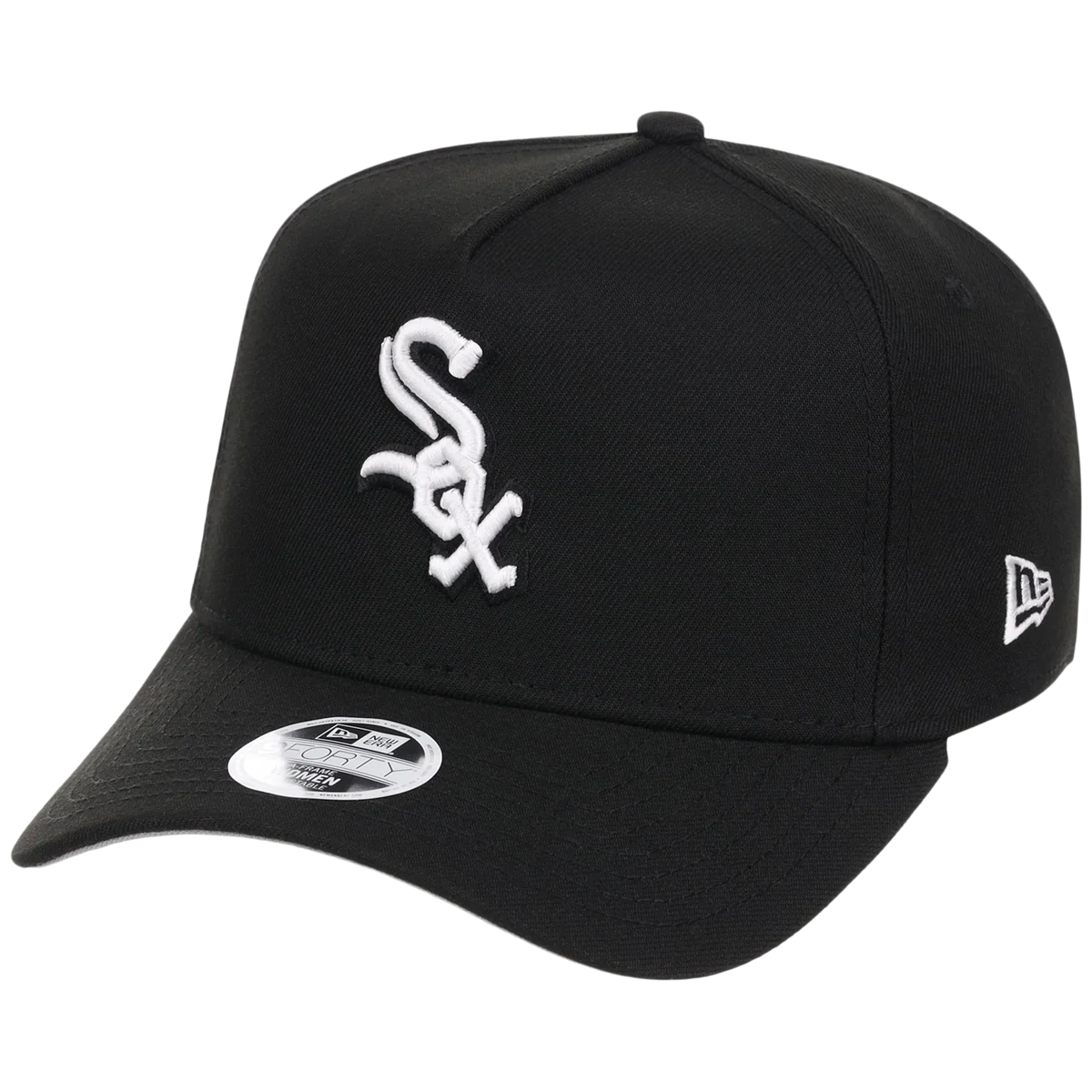 Chicago White Sox Women's New Era 9FORTY Black A-Frame detail view